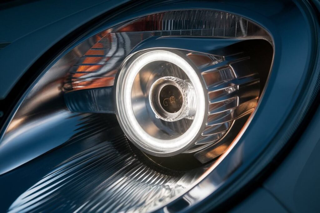 Broken headlight bulb replacement